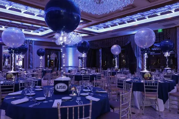 Navy and Silver Photo Cube Centerpieces