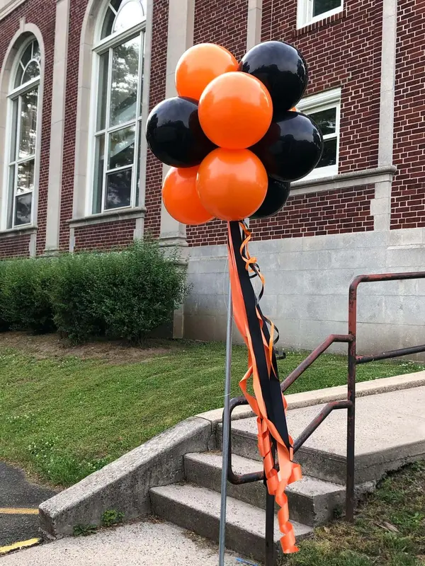 Black and Orange Balloon Topiary