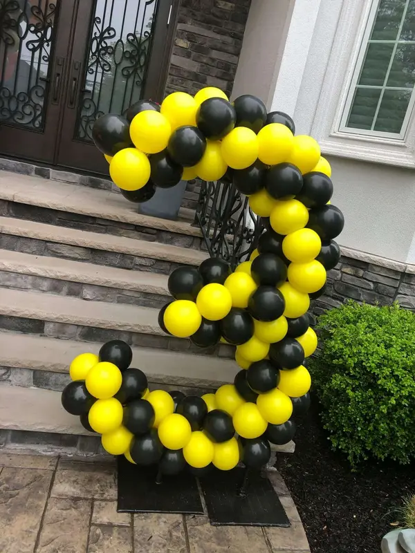 Black and Yellow Balloon Number