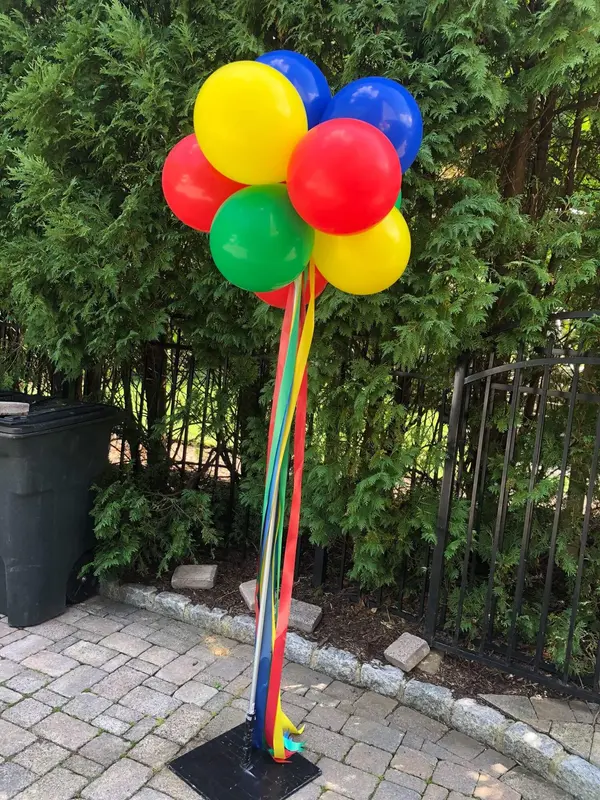 Balloon Topiary Arrangement with Ribbon Tassels