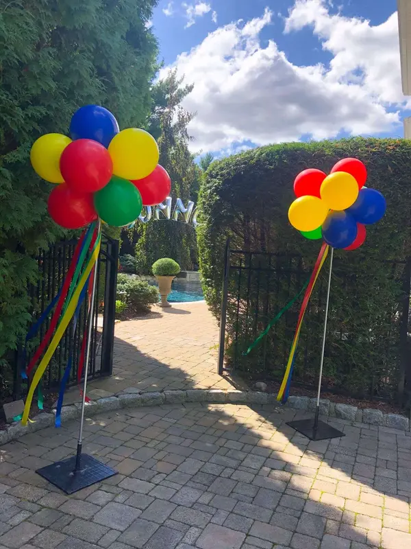 Balloon Topiary Arrangement with Ribbon
