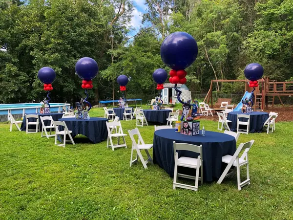 Navy and Red Balloon Centerpieces
