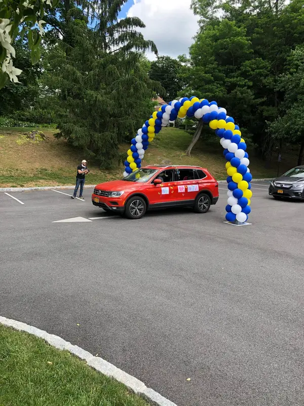Blue and Yellow Balloon Arch