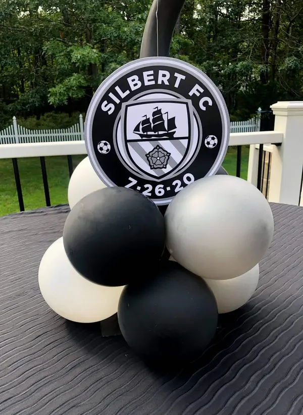 Soccer Themed Balloon Centerpiece