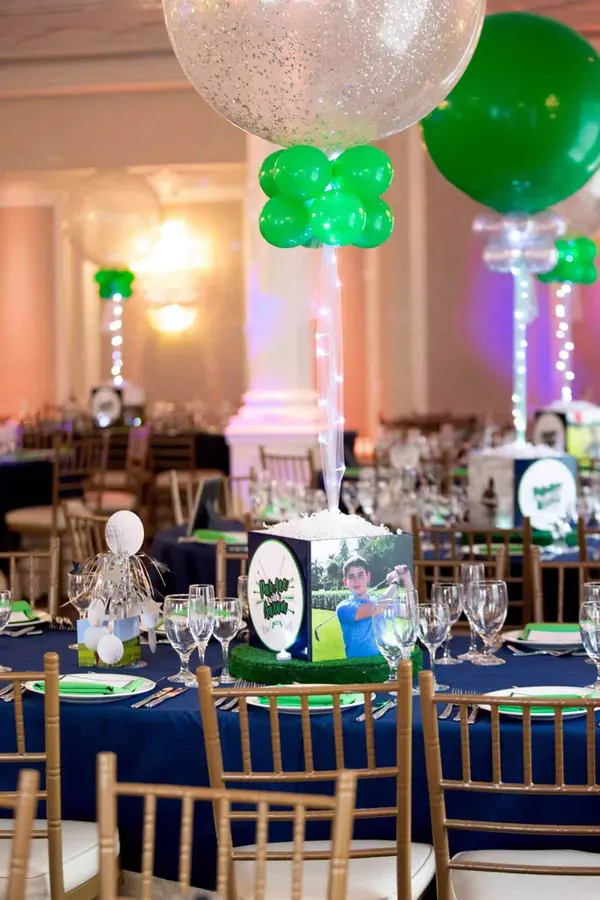 Golf Themed Photo Cube Centerpiece