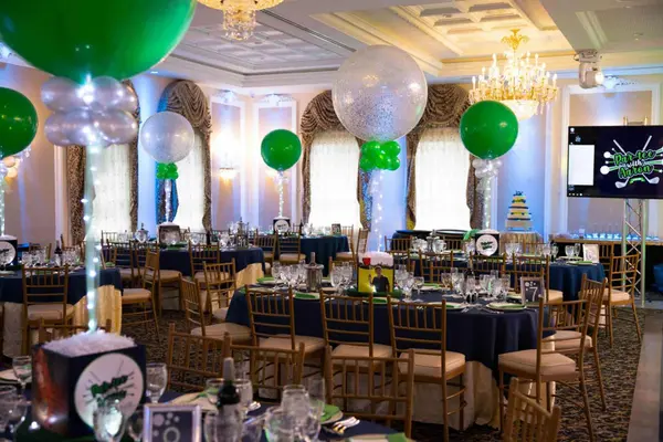 Golf Themed Photo Cube Centerpiece