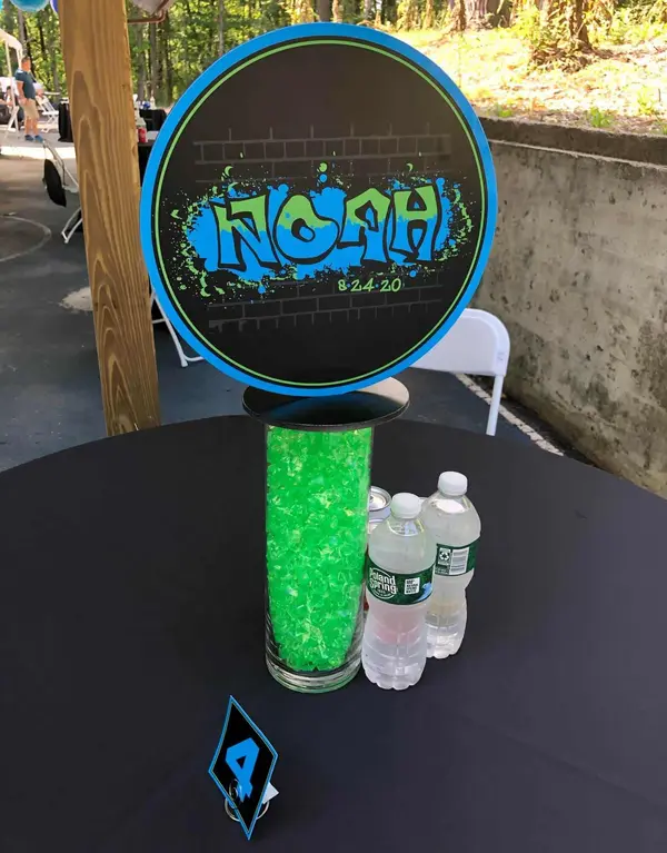 Graffiti Themed Lounge Centerpiece