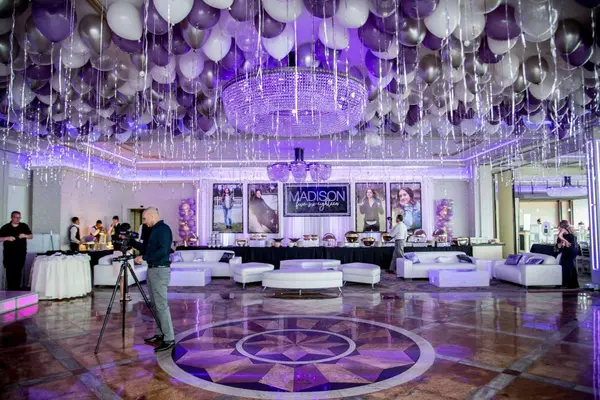 Lavender, Silver and White Ceiling Balloons