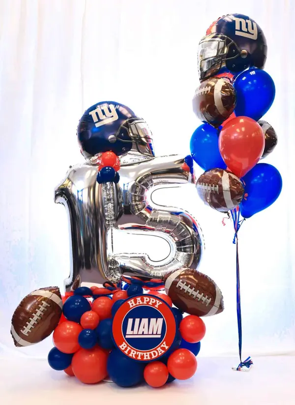 NY Giants Themed Balloon Bouquet