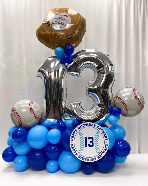 Baseball Themed Balloon Bouquet