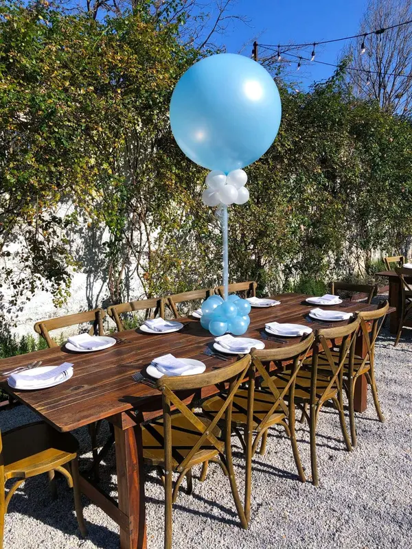 Pale Blue Balloon Centerpiece