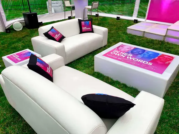 Outdoor Tent Lounge Setup