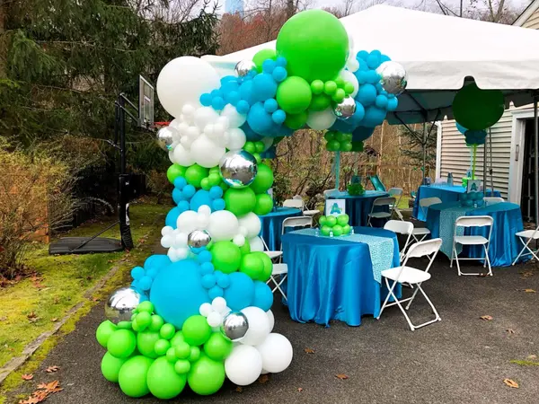 Lime and Turquoise Balloon Arch