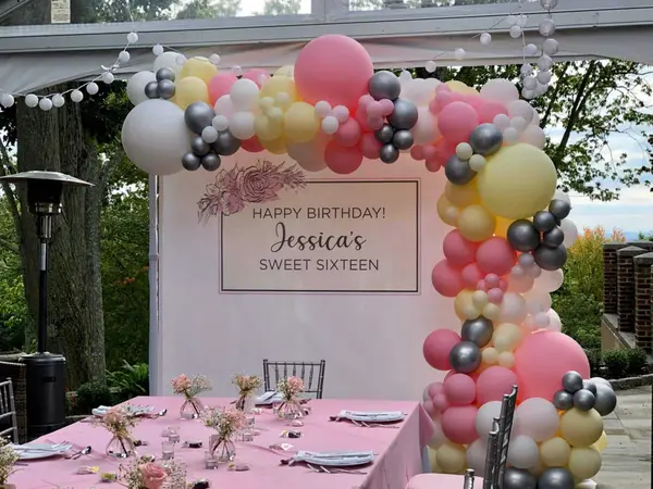Sweet Sixteen Organic Balloon Arch