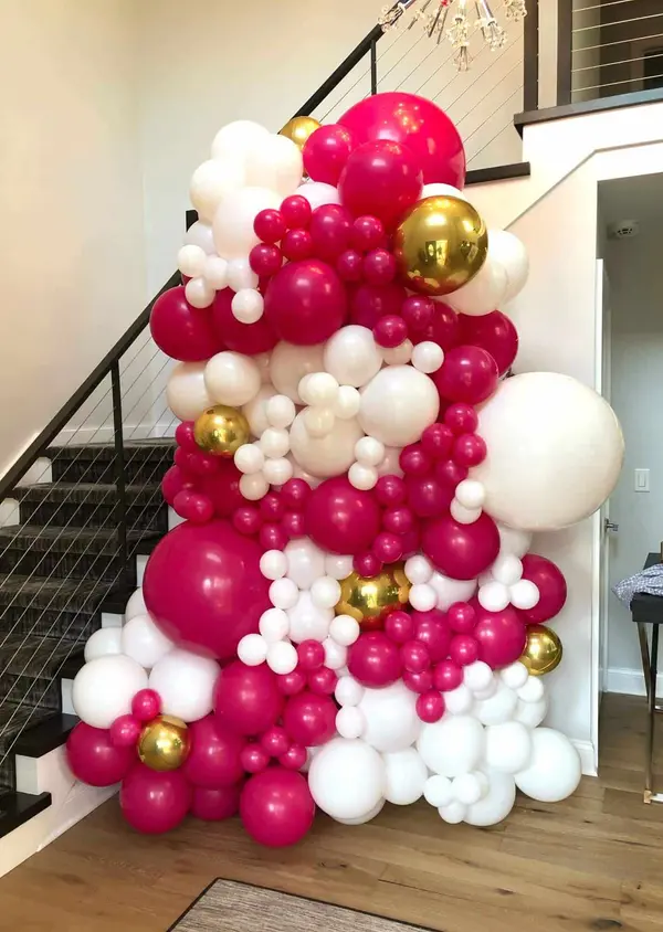 Hot Pink and White Balloon Sculpture
