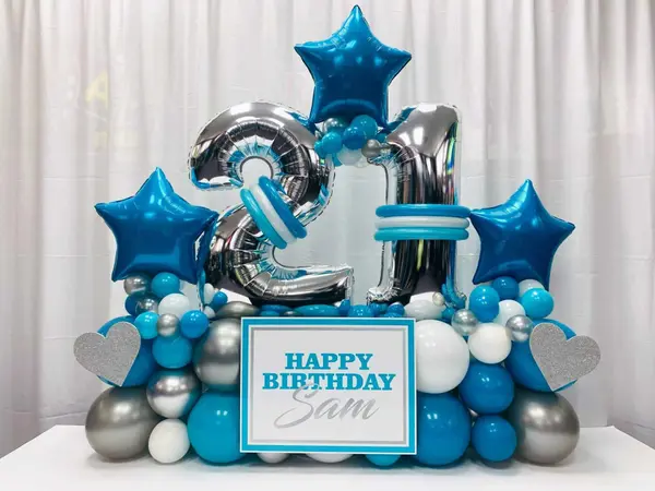 Turquoise and Silver Birthday Bouquet