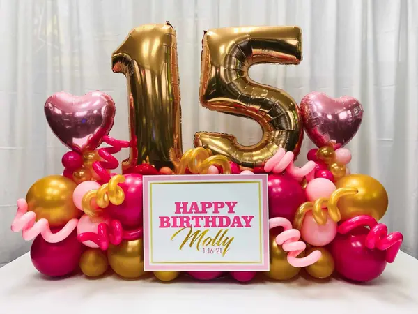 Shades of Pink and Gold Balloon Bouquet