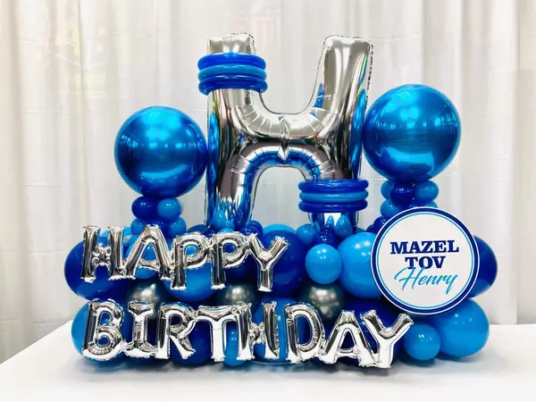 Shades of Blue Birthday Balloon Arrangement