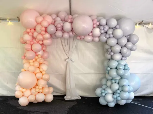 Pastel Colored Organic Balloon Arch