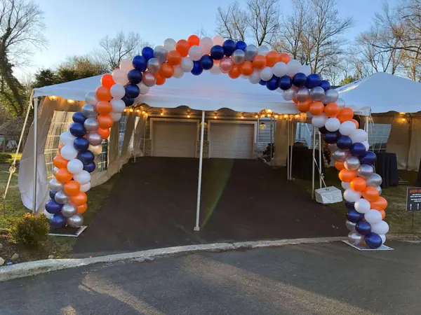 Blue and Orange Balloon Arch