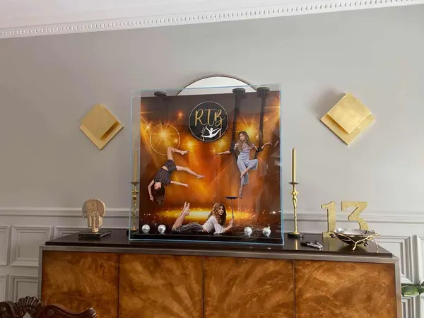 Acrobatic Shadow Box Sign in Board
