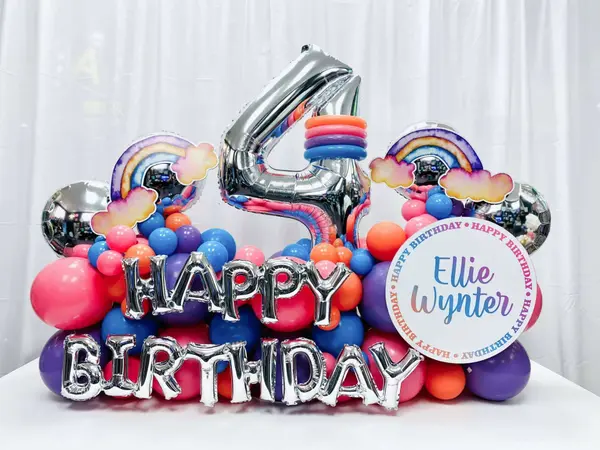Rainbow Theme Fancy Balloon Bouquet