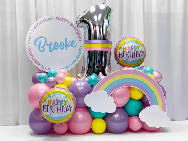 Rainbow Theme Fancy Balloon Bouquet