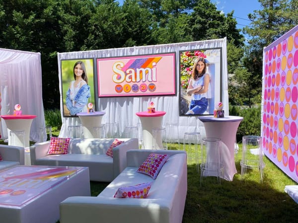 Custom Backdrop with Blowup Photos