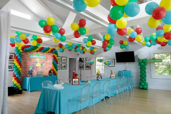 Sesame Street Themed Ceiling Balloon Clusters