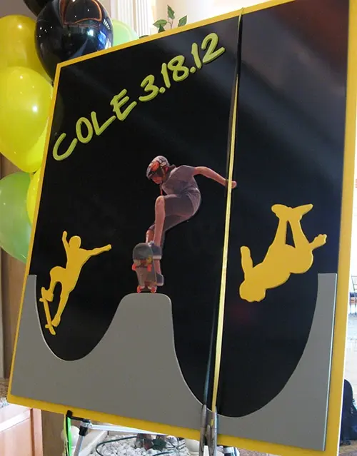 Skate Board Themed Sign in Board