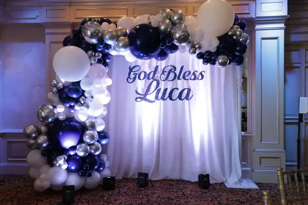 Navy and White Organic Half Arch