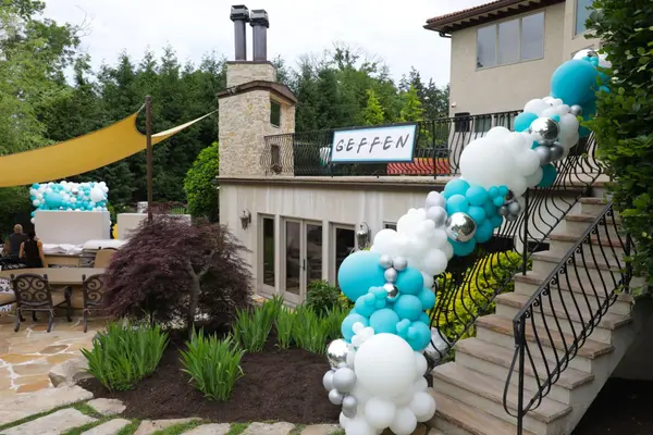 Balloon Garland Over Stairway