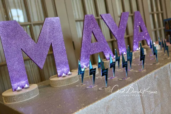 Lavender Cut out Name Seating Card Siplay