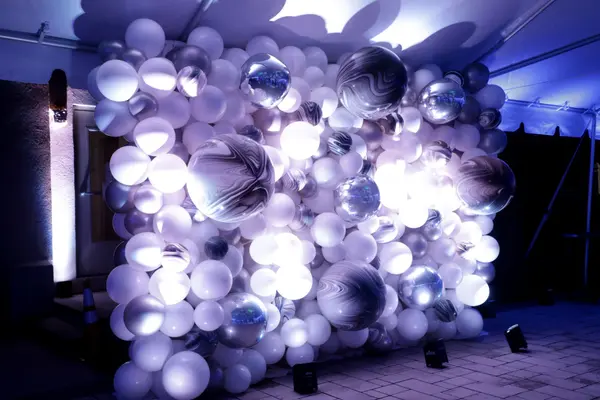 Black and White Balloon Wall