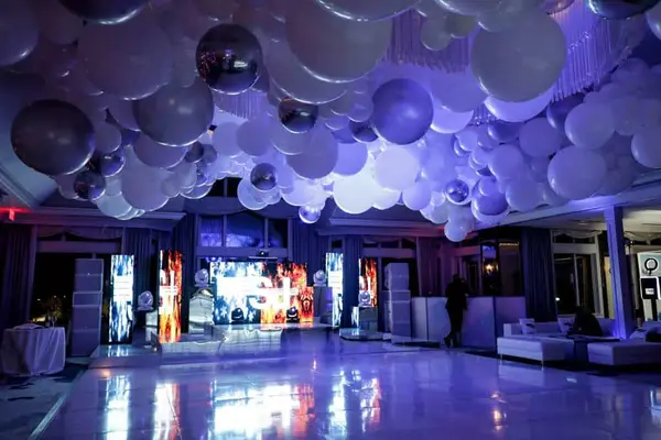 Silver and White Organic Ceiling Ballooons
