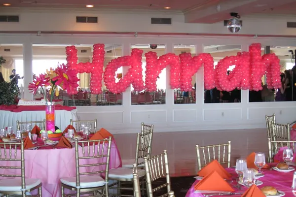 Pink Name in Balloons