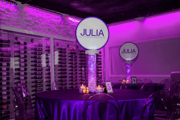 LED Turquoise Logo Centerpiece