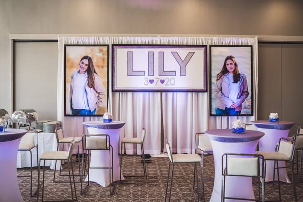 LED Backdrop with Blow Up Pictures