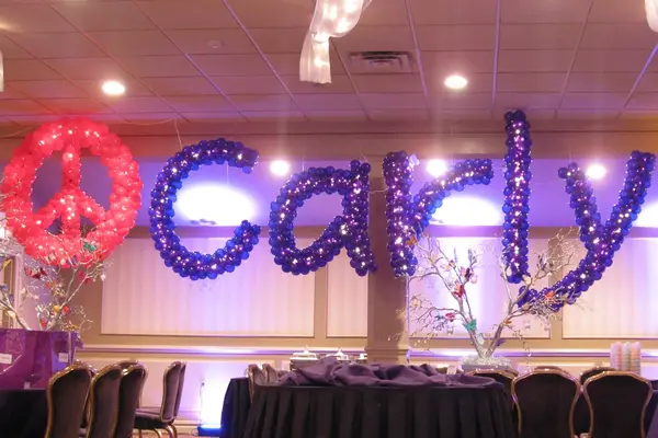 Purple Name in Balloons