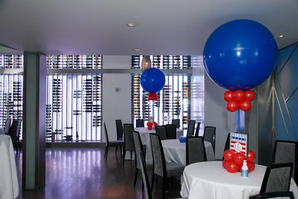 Custom Balloon and Logo Base Centerpiece
