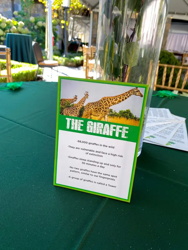 Custom Giraffe Table Sign
