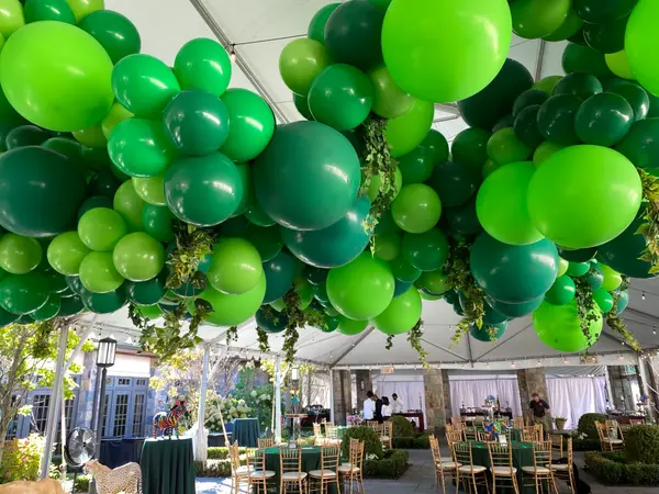 Jungle Balloon Garland Over Ceiling