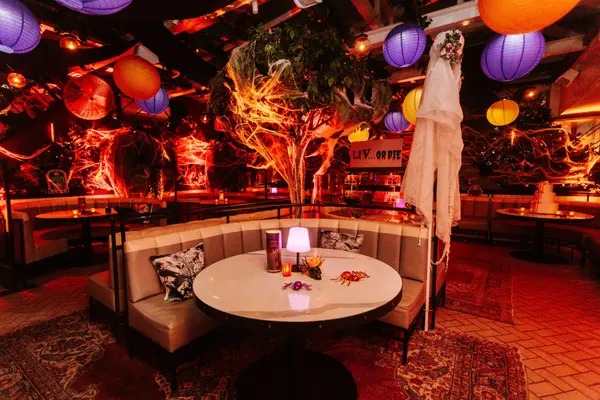 LED Halloween Inspired Ceiling Treatment