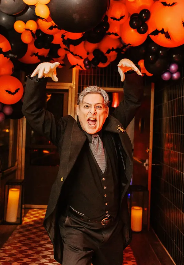 Halloween Balloon Garland Over Ceiling