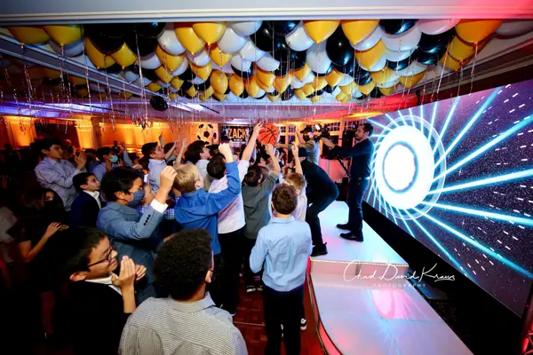 Loose Balloons over Dance Floor
