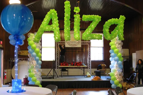 Lime Green Name in Balloons