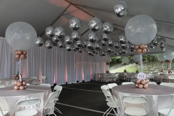 Metallic Orbz Tent Ceiling Treatment