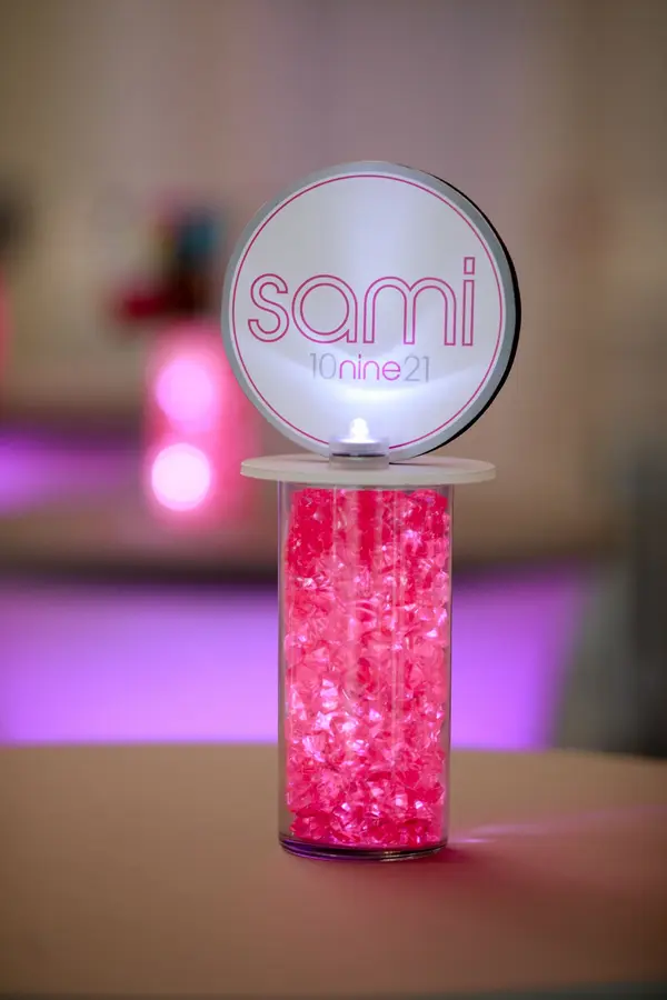 LED Cylinder Logo High Top Centerpiece