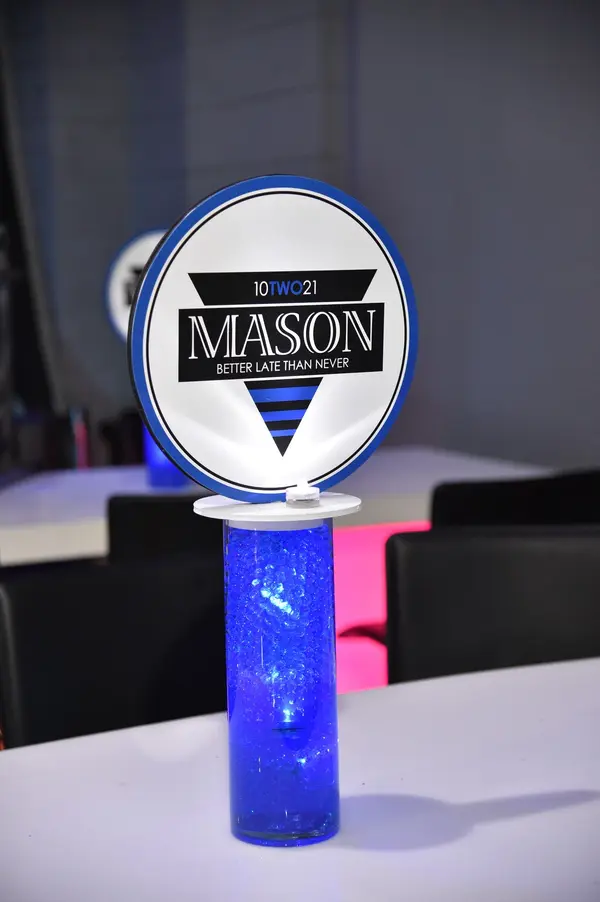 LED Logo Topper & Gems High Top Centerpiece