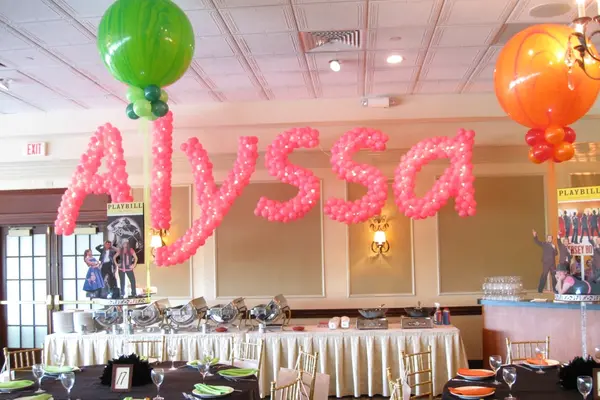 Pink Name in Balloons Sculpture